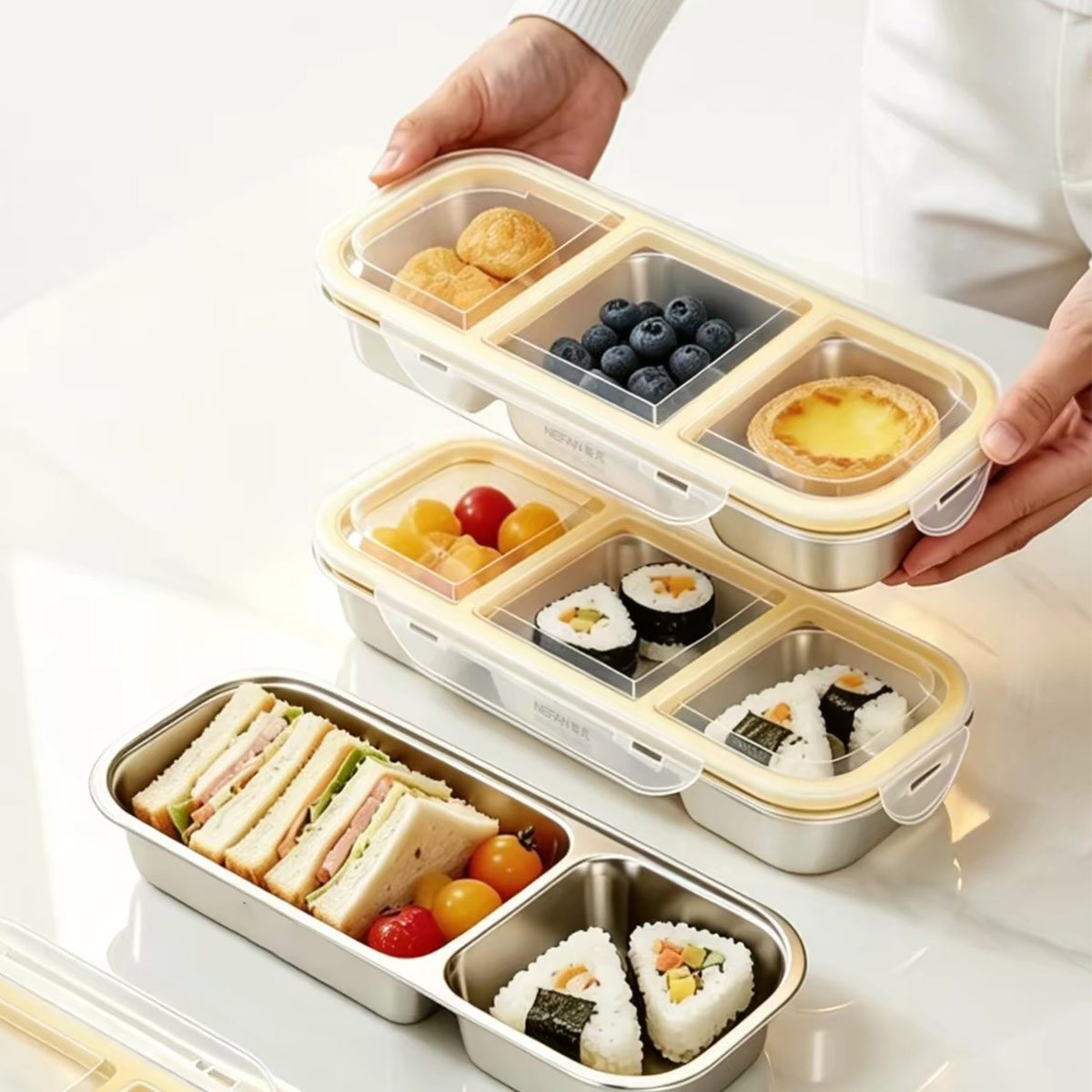 Food Storage Safe - Edelstahl-Lebensmittelbehälter mit Deckel, lebensmittelechte, dichte Lunchbox,