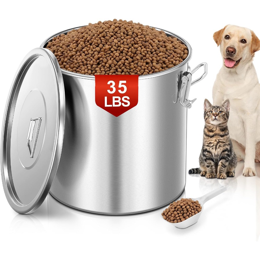 Food Storage Container - 35LBS Luftdichter Edelstahl-Hundefutter-Aufbewahrungsbehälter