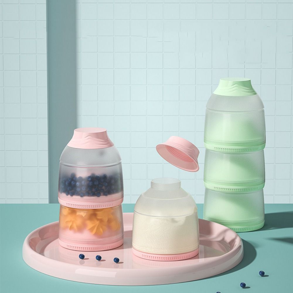 Food Storage For Baby - 3-lagiger Baby-Milchpulverbehälter mit Fächern, große Kapazität,