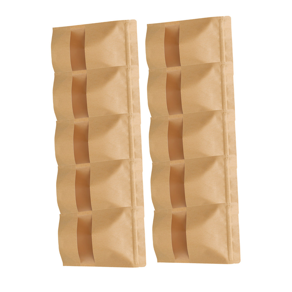 Food Storage Eco Friendly - 50 Stück umweltfreundliche Kraftpapier-Standbeutel mit Reißverschluss