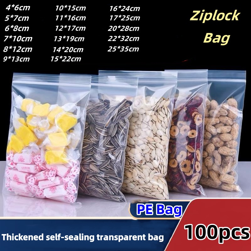 Food Storage With Lock - Transparente Beutel, Ziplock-Beutel zur Lebensmittelaufbewahrung, kleine