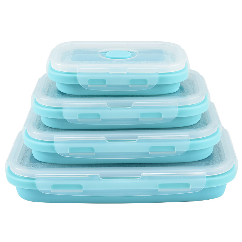 Food Storage Freezer - Zusammenklappbarer Silikon-Lebensmittelbehälter mit luftdichtem Deckel, mikrowellen-