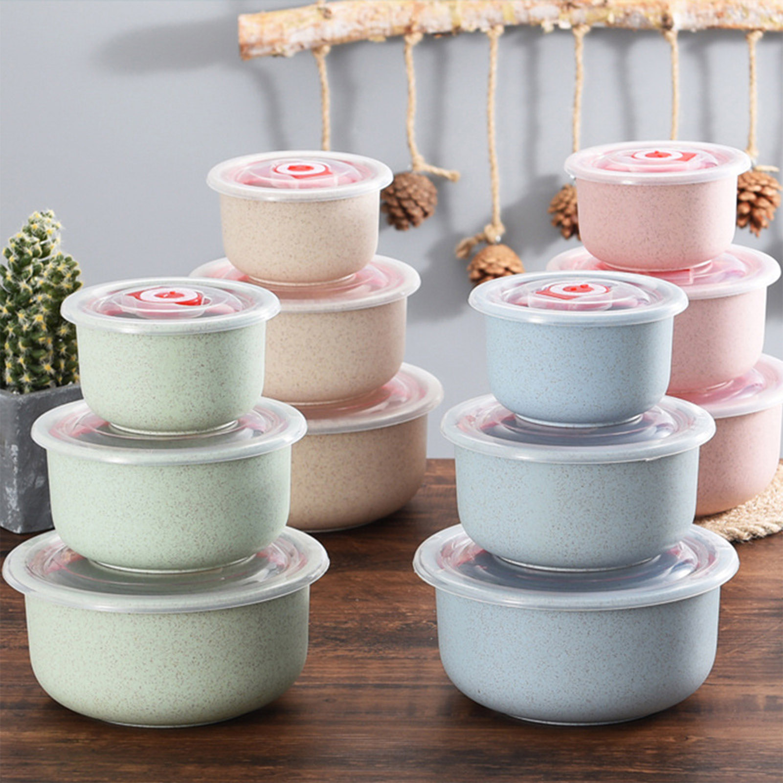 Storage Food Prep - 3 Stück Lebensmittel-Aufbewahrungsbehälter, Bento-Box, leichte Lebensmittel-Aufbewahrungsbehälter