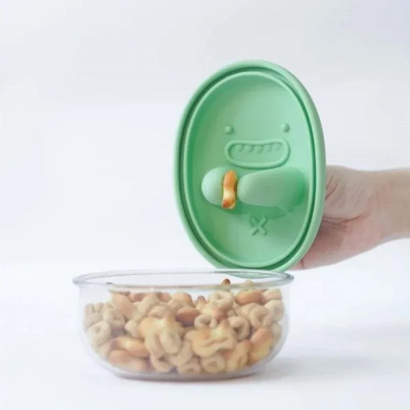 Food Storage Eco Friendly - Freihändige Snackbox, kein Krümel, Snack-Aufbewahrungsbox, Cartoon-Keksdose,
