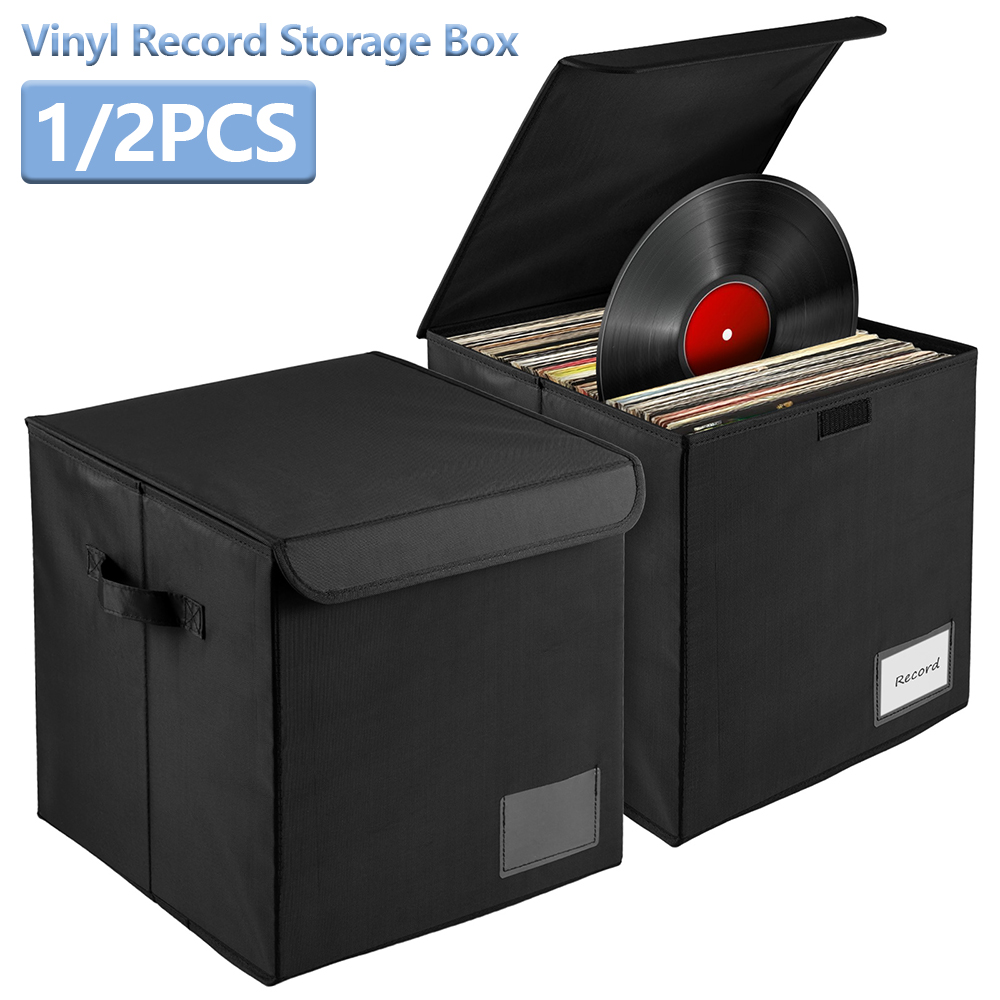 Food Storage With Lock - 1/2 Stück Vinyl-Schallplatten-Aufbewahrungsbox, faltbar, wasserdicht, LP-Organizer