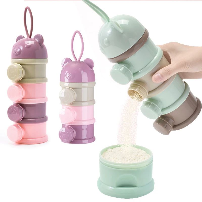 Food Storage For Baby - 3/4-lagige tragbare Baby-Nahrungsaufbewahrungsbox mit mehreren Öffnungen,