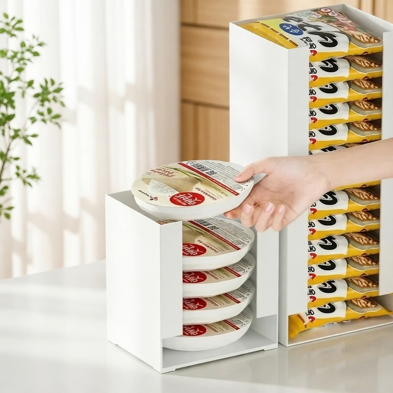 Stackable Pantry Bin - Stapelbarer Küchen-Organizer für Instant-Nudelbecher Multifunktionaler Ramen-Aufbewahrungsbehälter