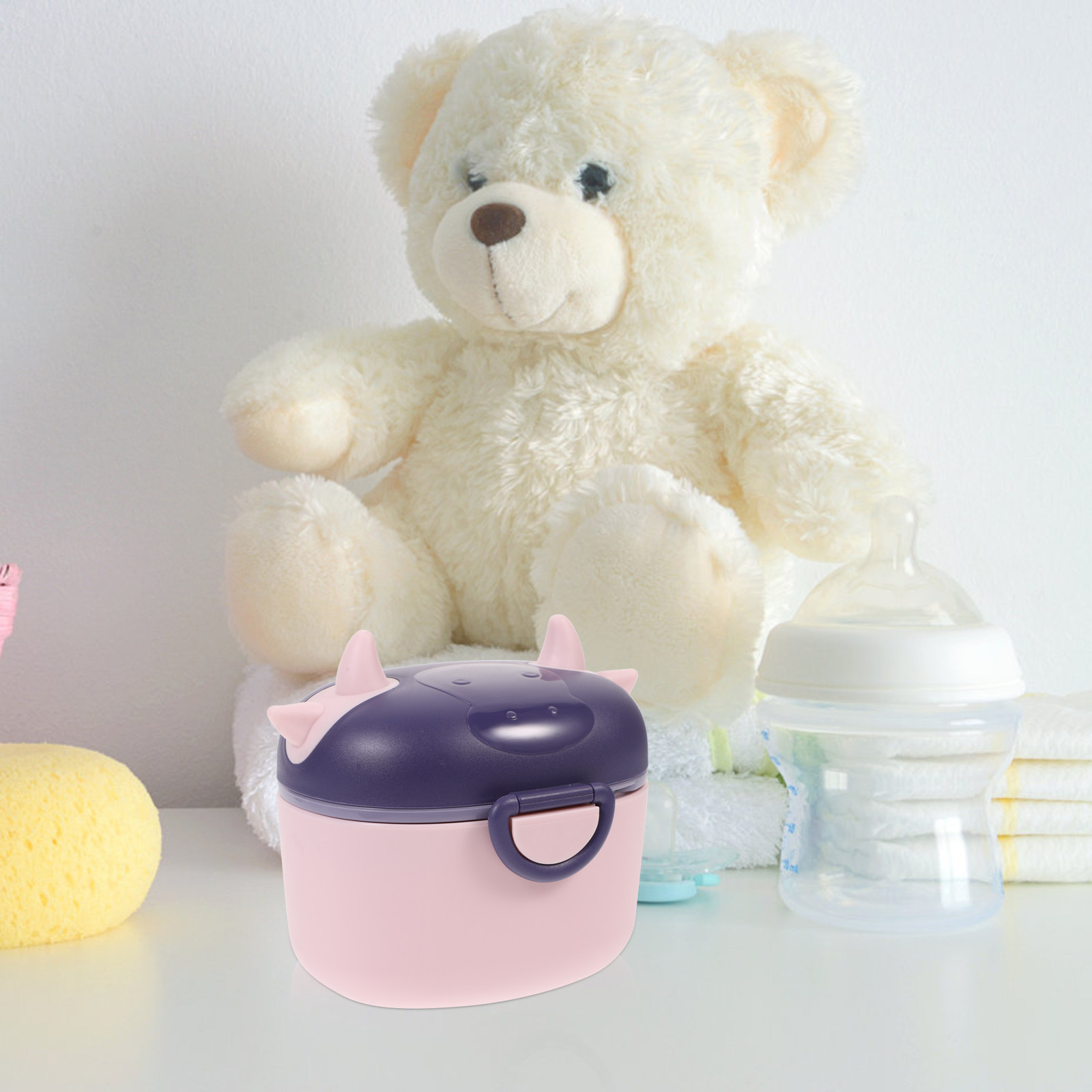 Food Storage For Baby - Milchpulver-Aufbewahrungsbehälter, tragbar, doppellagig, mit Messlöffel, Snackbox