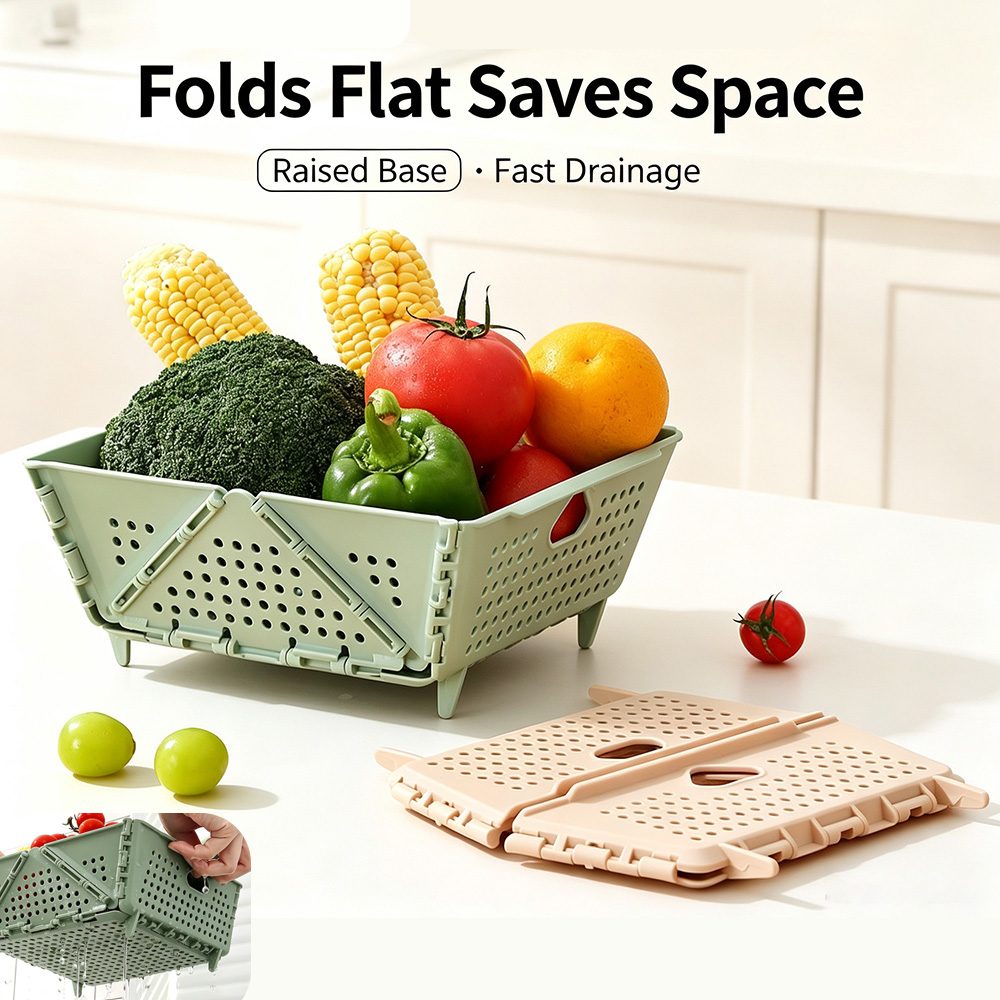 Food Storage Safe - Faltbarer Obst- und Gemüse-Abtropfkorb aus lebensmittelechtem