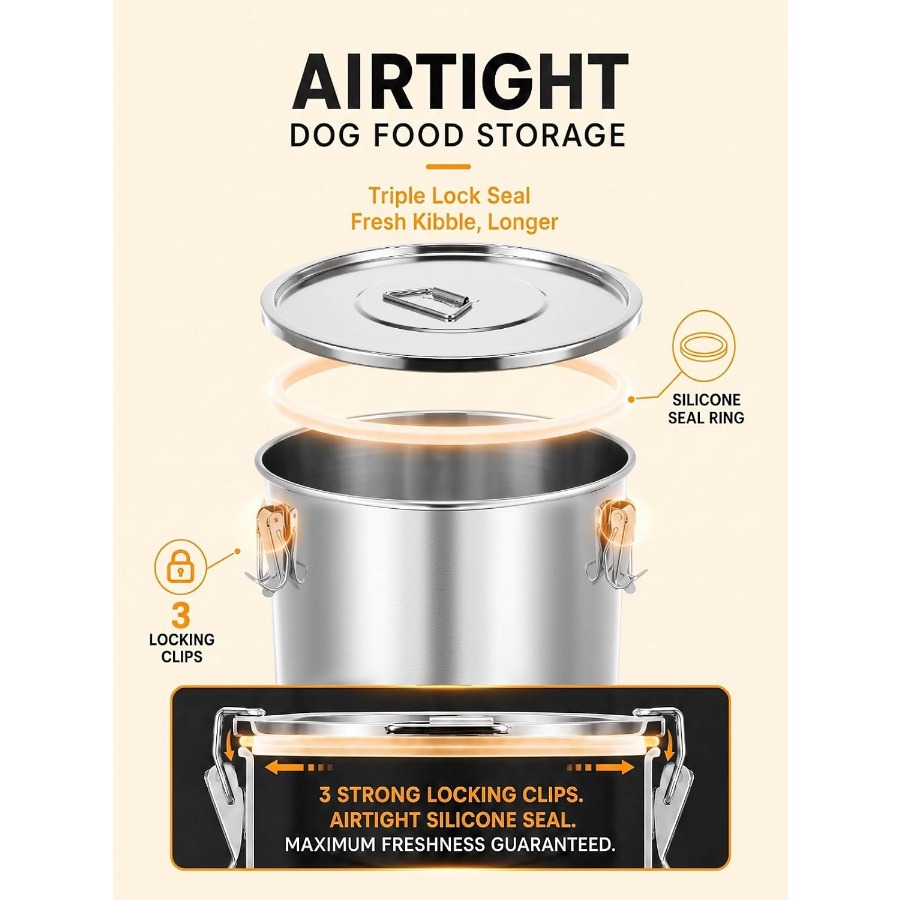 35LBS Luftdichter Edelstahl-Hu – Food Storage Container Bewertung und Preis