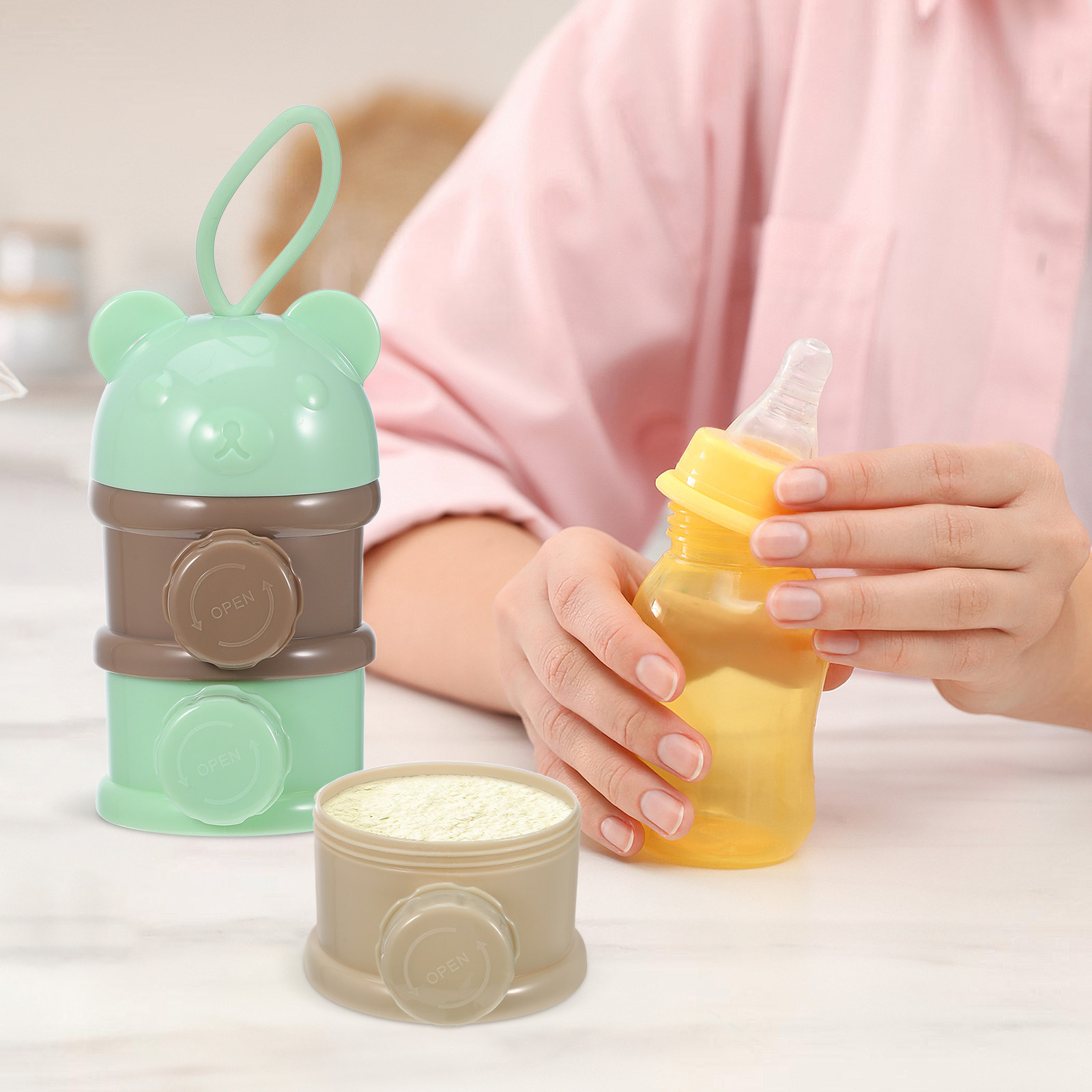 4-teilige tragbare Milchpulver – Food Storage For Baby Bewertung und Preis