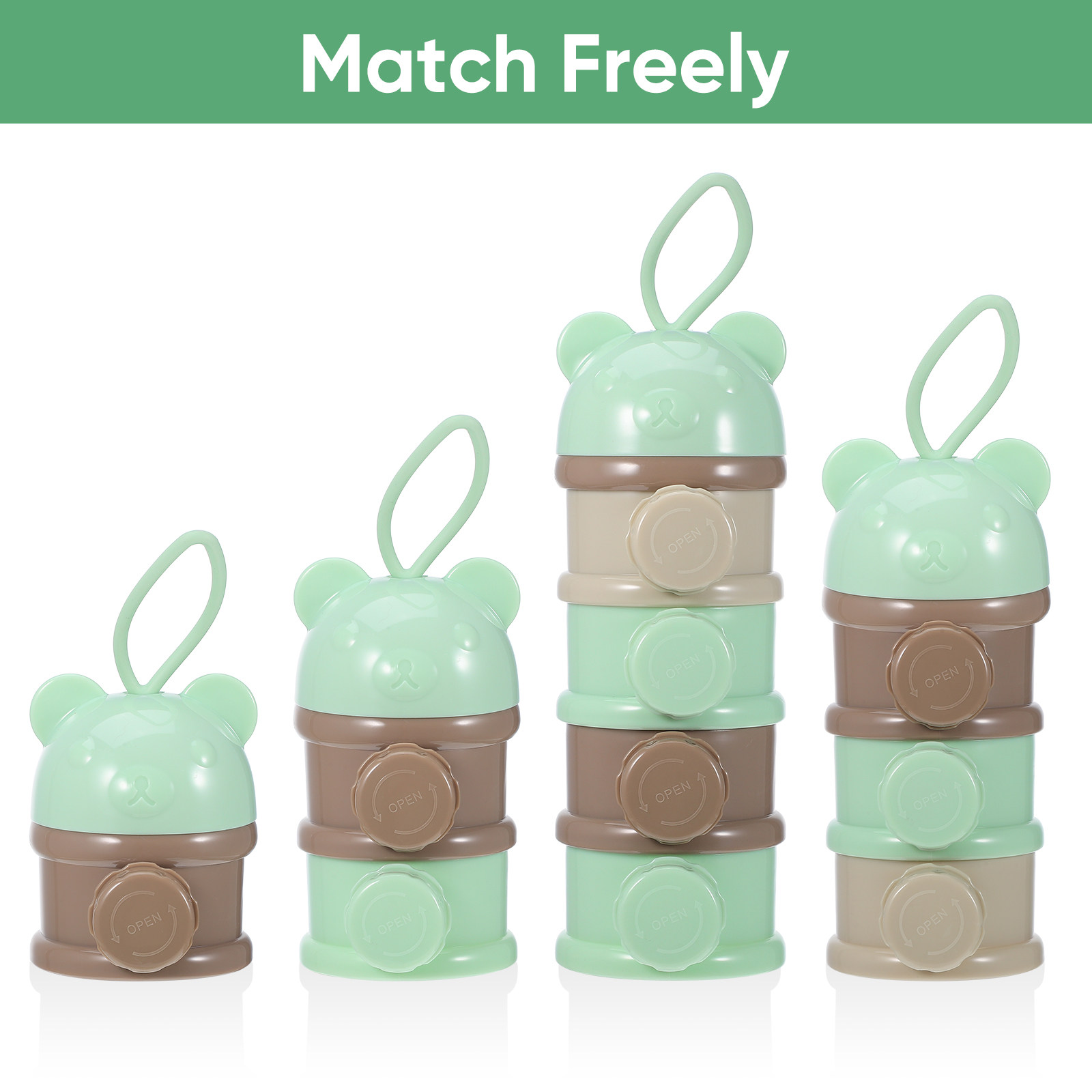 4-teilige tragbare Milchpulver – Food Storage For Baby Bewertung und Preis