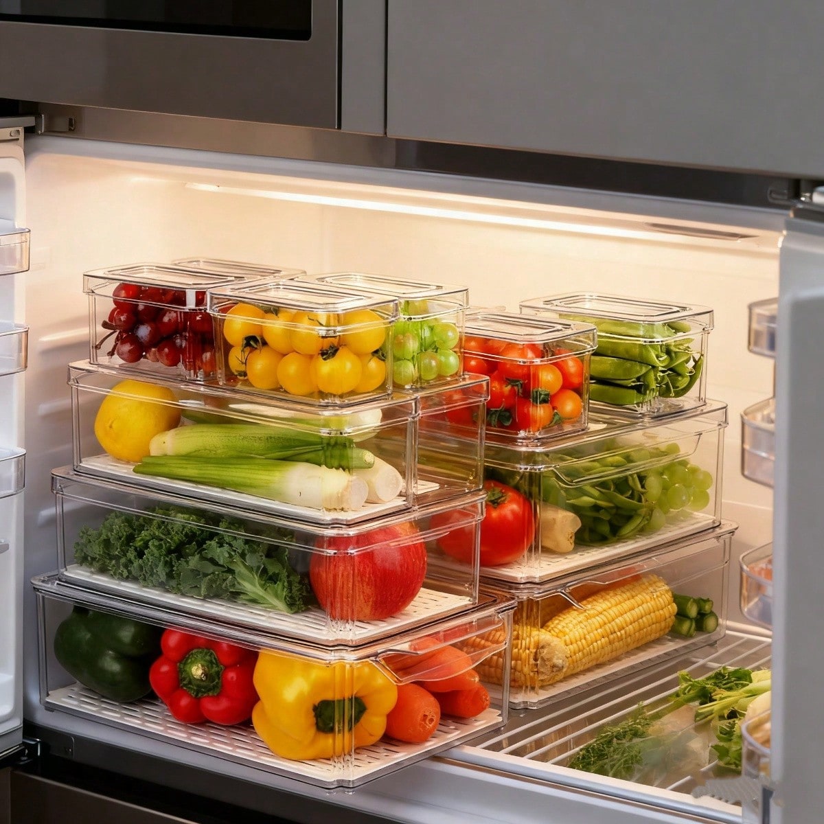 7er-Pack stapelbare Kühlschran – Stackable Pantry Bin Bewertung und Preis