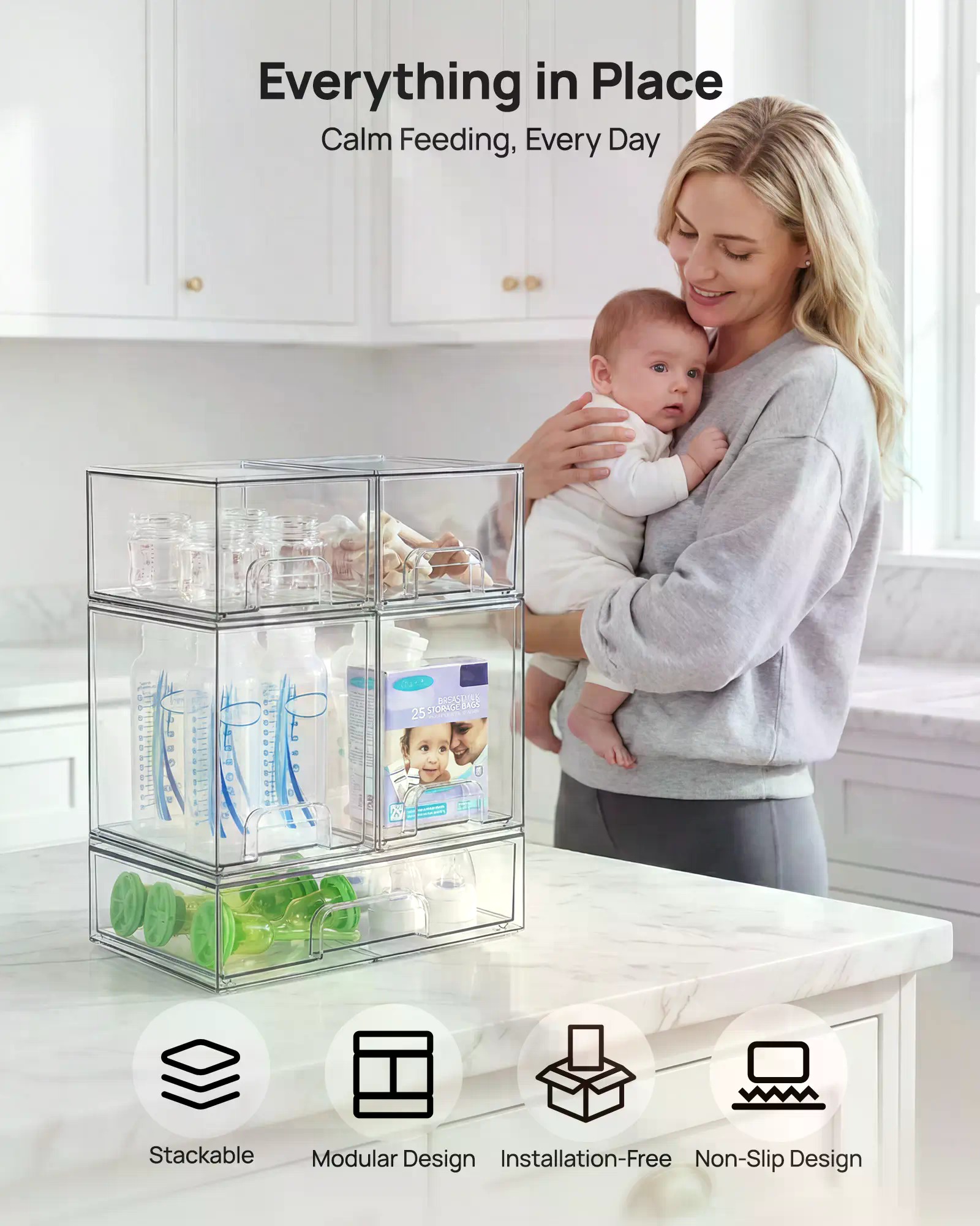 5/8er-Pack stapelbare Aufbewah – Stackable Pantry Bin Bewertung und Preis